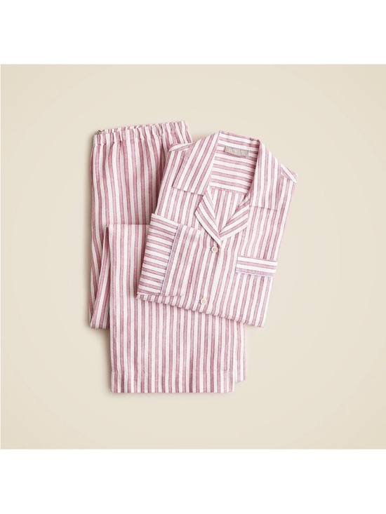 J. Crew Other - J.Crew Long-sleeve pajama pant set in striped linen-cotton blend